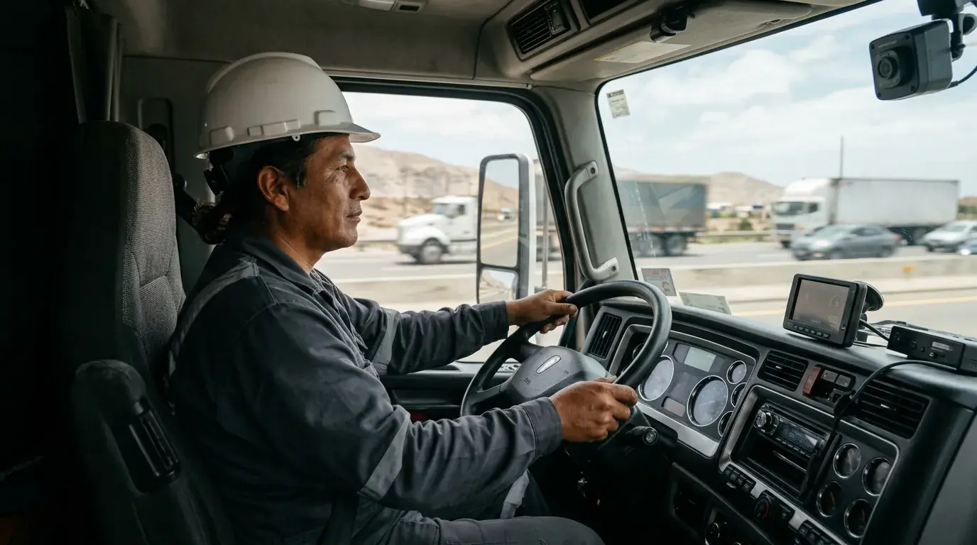 Grupo Inproser defensive driving course for logistics and mining fleets.